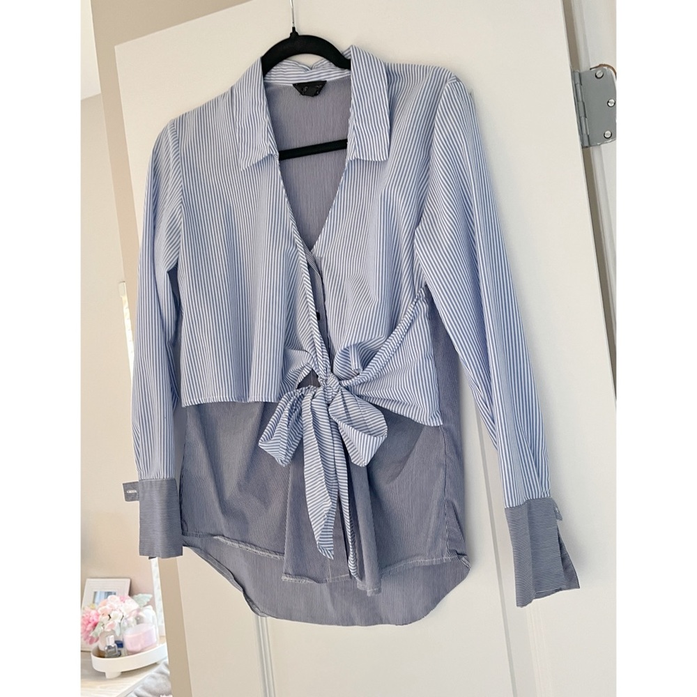 Topshop Button Down Wrap Blouse - image 1